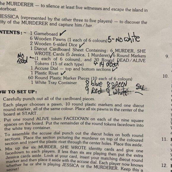 Vintage 1985 Murder She Wrote Board Game by Warren 99% Complete - Picture 6 of 16